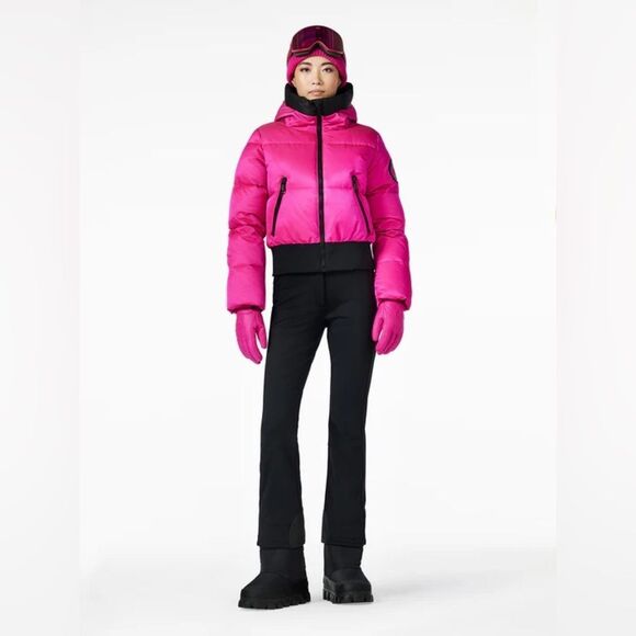 Goldbergh Fever Ski Jacket Pink Black Worn Once Womens Size US 4 Waterproof Down - Picture 3 of 11
